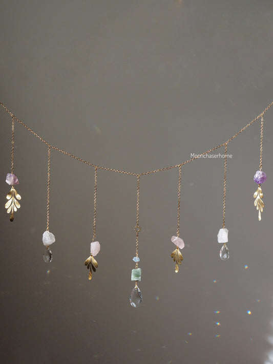 Shani- crystal garland suncatcher, wall hanging crystal, window chain home decor healing crystals decor