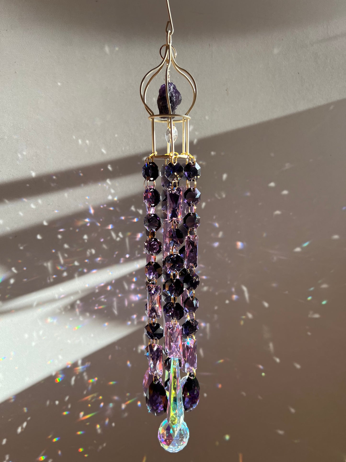 Purple suncatcher with Amethyst - Leen