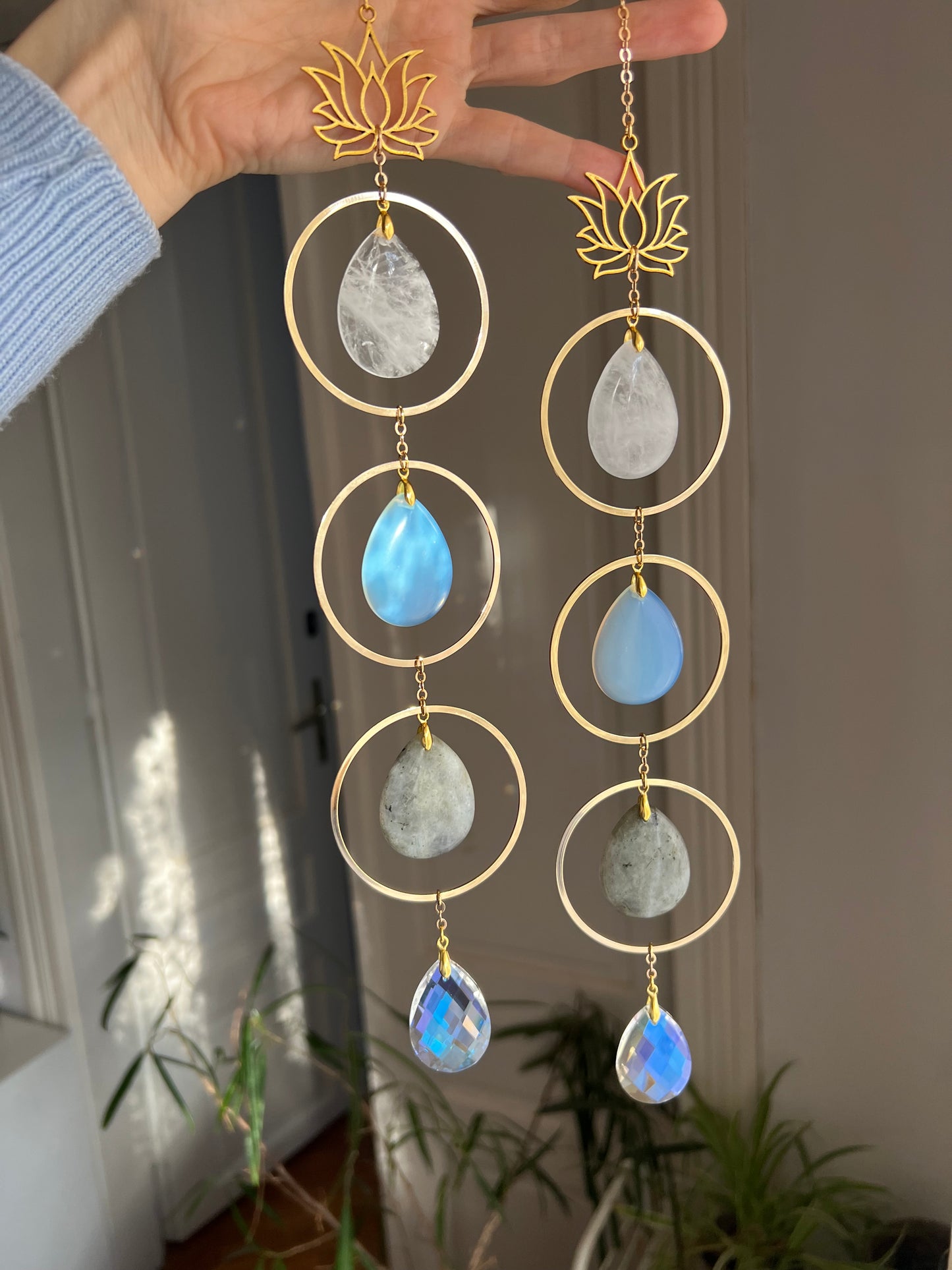 Anaya- natural crystal wall hanging - suncatcher wall decoration hanging crystal spritual unique gift for her