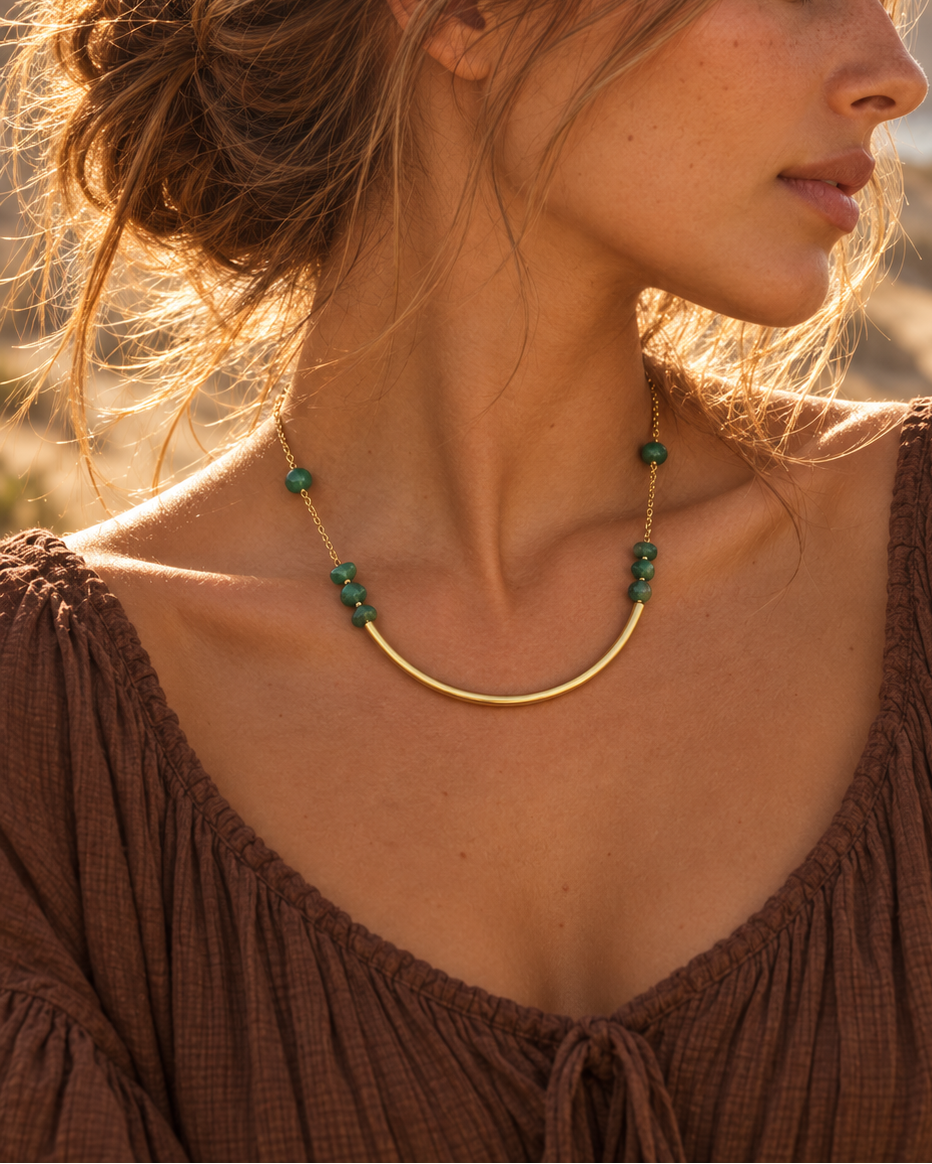 Zahra green aventurin choker necklace