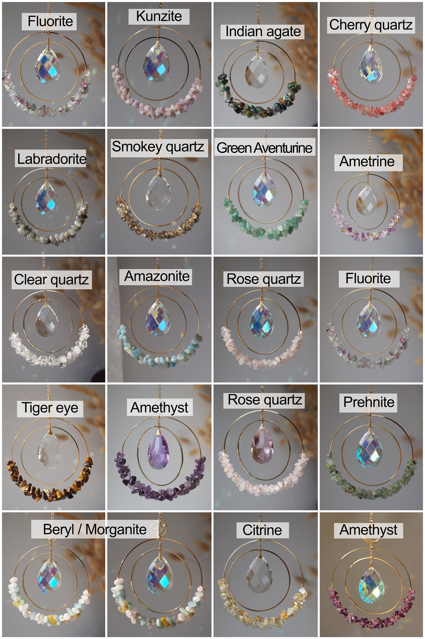 Personalised Name bead Suncatcher with crystals custom gift for her car charm crystal sun catcher