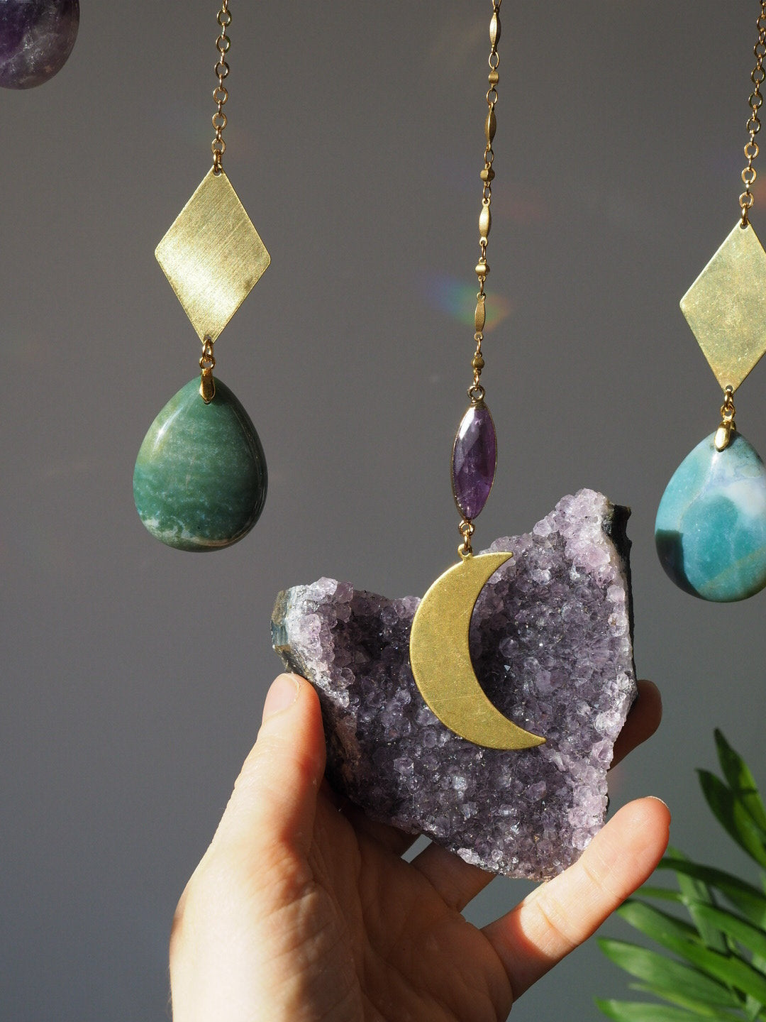 Sakina crystal garland- wall hanging,crystal wall hanging, wall decoration-Birthday gift-moon hanging