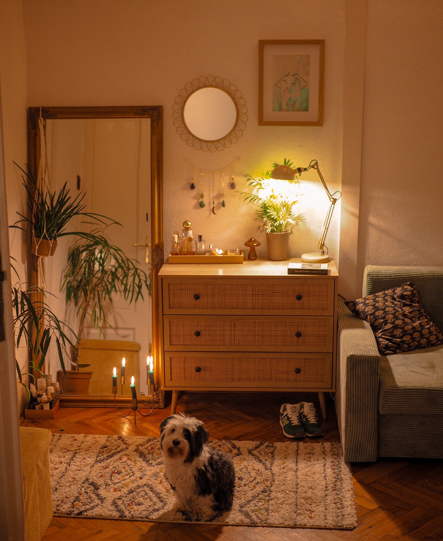 Sakina crystal garland- wall hanging,crystal wall hanging, wall decoration-Birthday gift-moon hanging