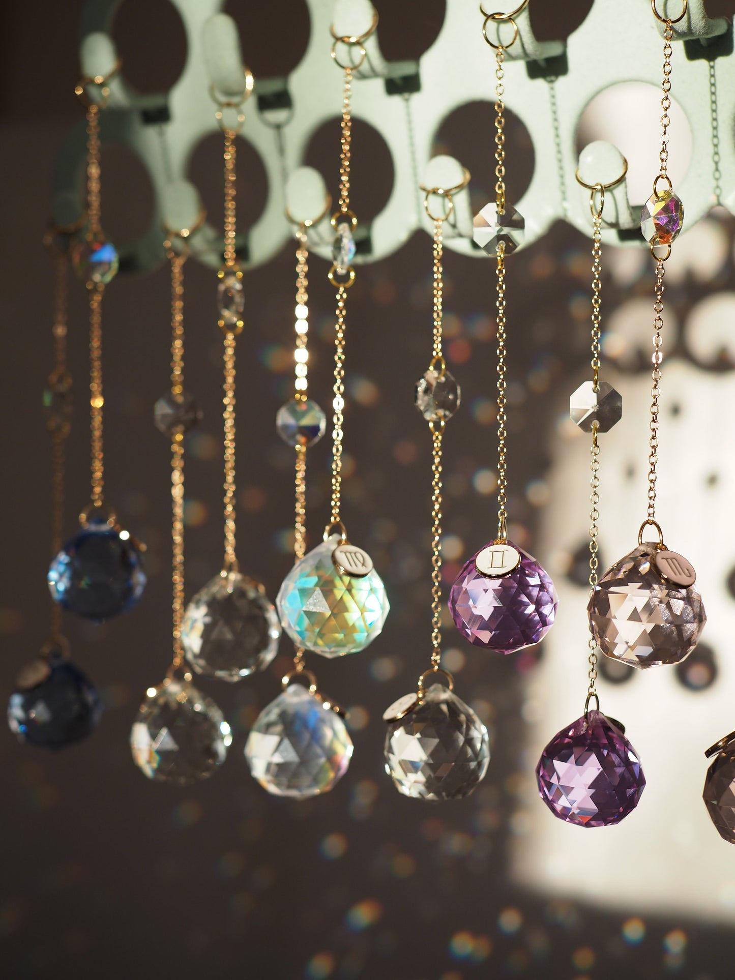 Car charm-Zodiac Crystal suncatcher-18K real GOLD PLATED pendant+aurora borealis crystals,gift for woman, birthday gift, Horoscope gift