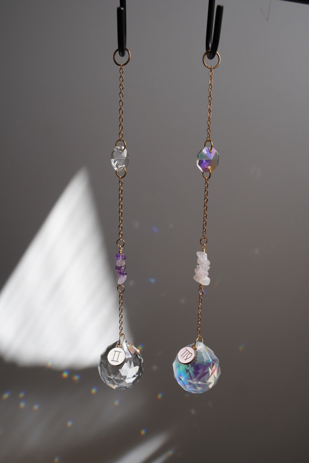 Car charm-Zodiac Crystal suncatcher-18K real GOLD PLATED pendant+aurora borealis crystals,gift for woman, birthday gift, Horoscope gift