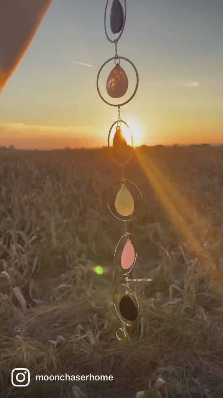 Amayah-natural crystal wall hanging,gemstones, chakra wall decoration ,Birthday gift, boho home decor-house jewelry