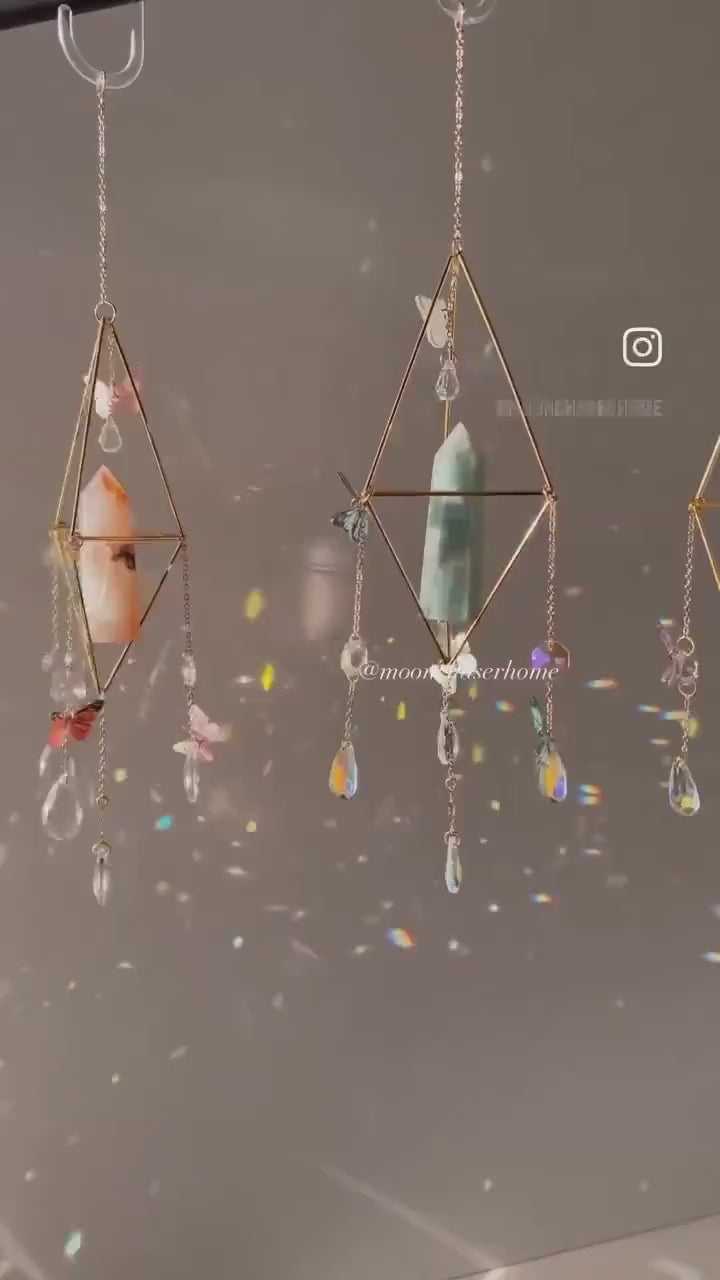 Mila- Butterfly crystal suncatcher, Valentine's day gift for woman, crystal sun catcher, gift for her, suncatcher, gemstones