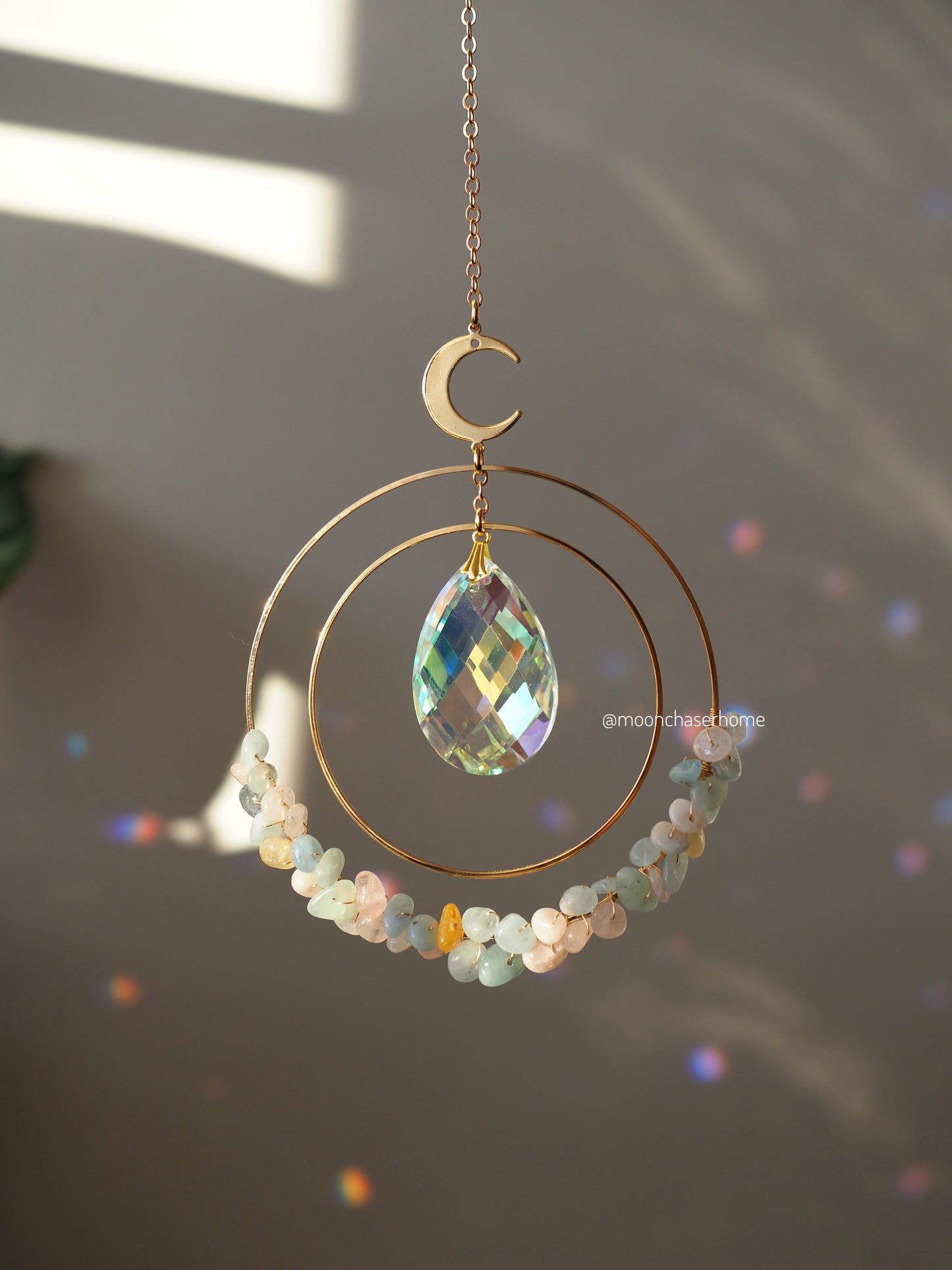 Mother's day personalized gift 18k gold plated suncather and gift card for Mom uique gift for Mothers