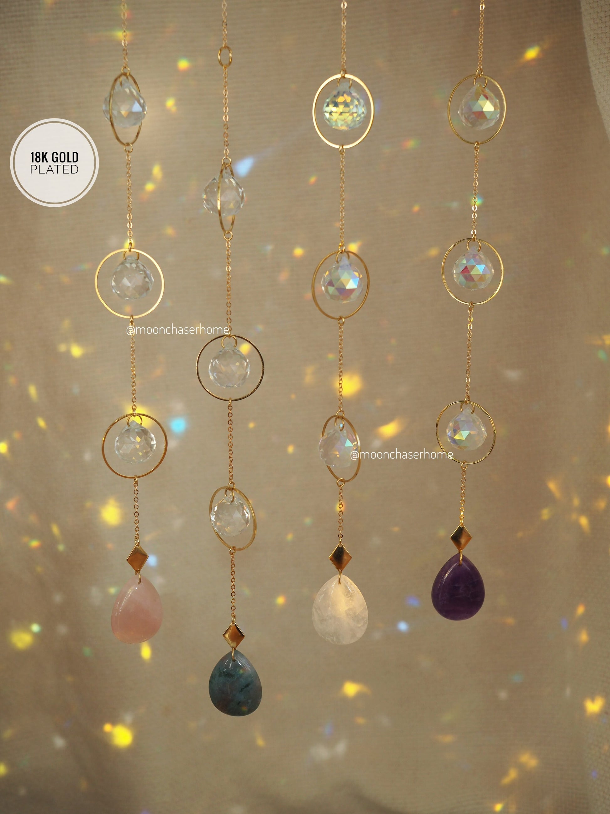 Kofun suncatcher, natural crytsal and aurora borealis crystals, Birthday gift, rainbow prism, gift for her, home decor, housewarming gifts