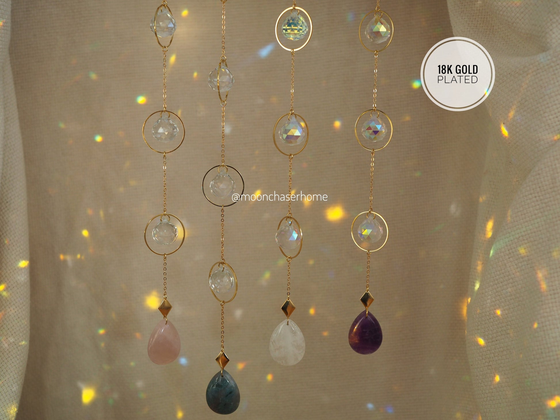 Kofun suncatcher, natural crytsal and aurora borealis crystals, Birthday gift, rainbow prism, gift for her, home decor, housewarming gifts