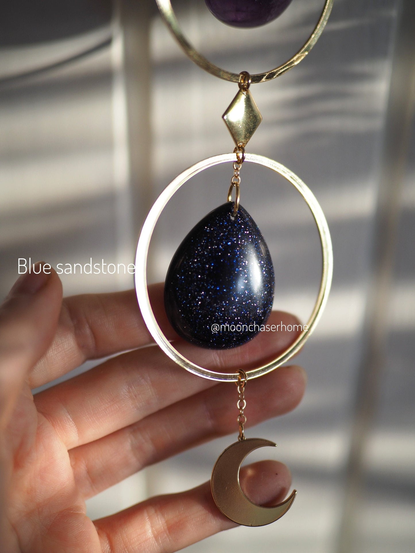 Kamala natural crystal 18K Gold Plated wall hanging, wall decoration- office decoration-Birthday gift-boho home decor-house jewelry-Crystals