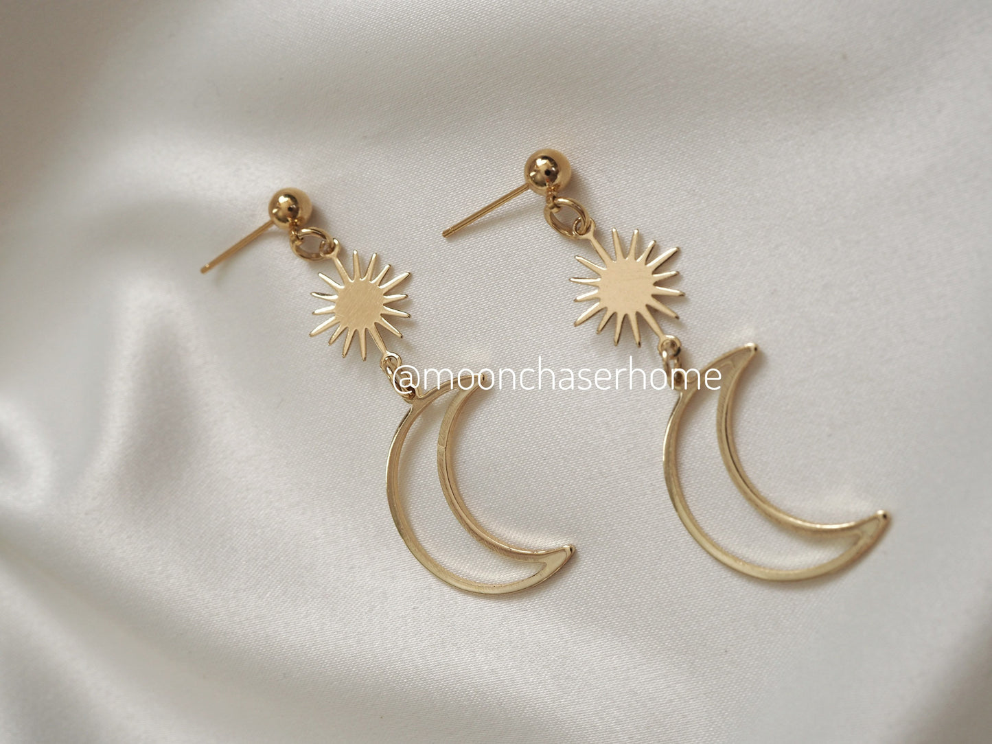 18K Gold Plated sun&moon earrings, boho earring, long earrings, boheman jewelry,Birthday gift,gift for woman, moon earring,celestial jewelry