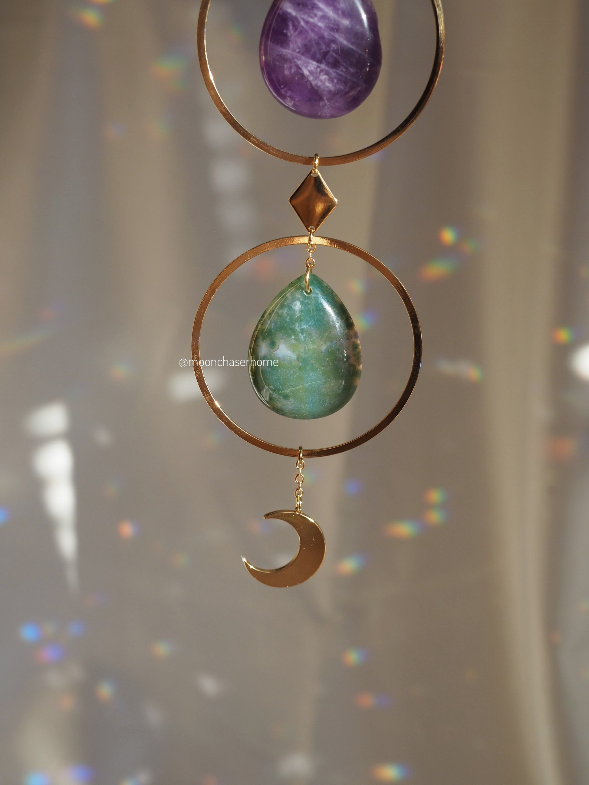 Kamala natural crystal 18K Gold Plated wall hanging, wall decoration- office decoration-Birthday gift-boho home decor-house jewelry-Crystals