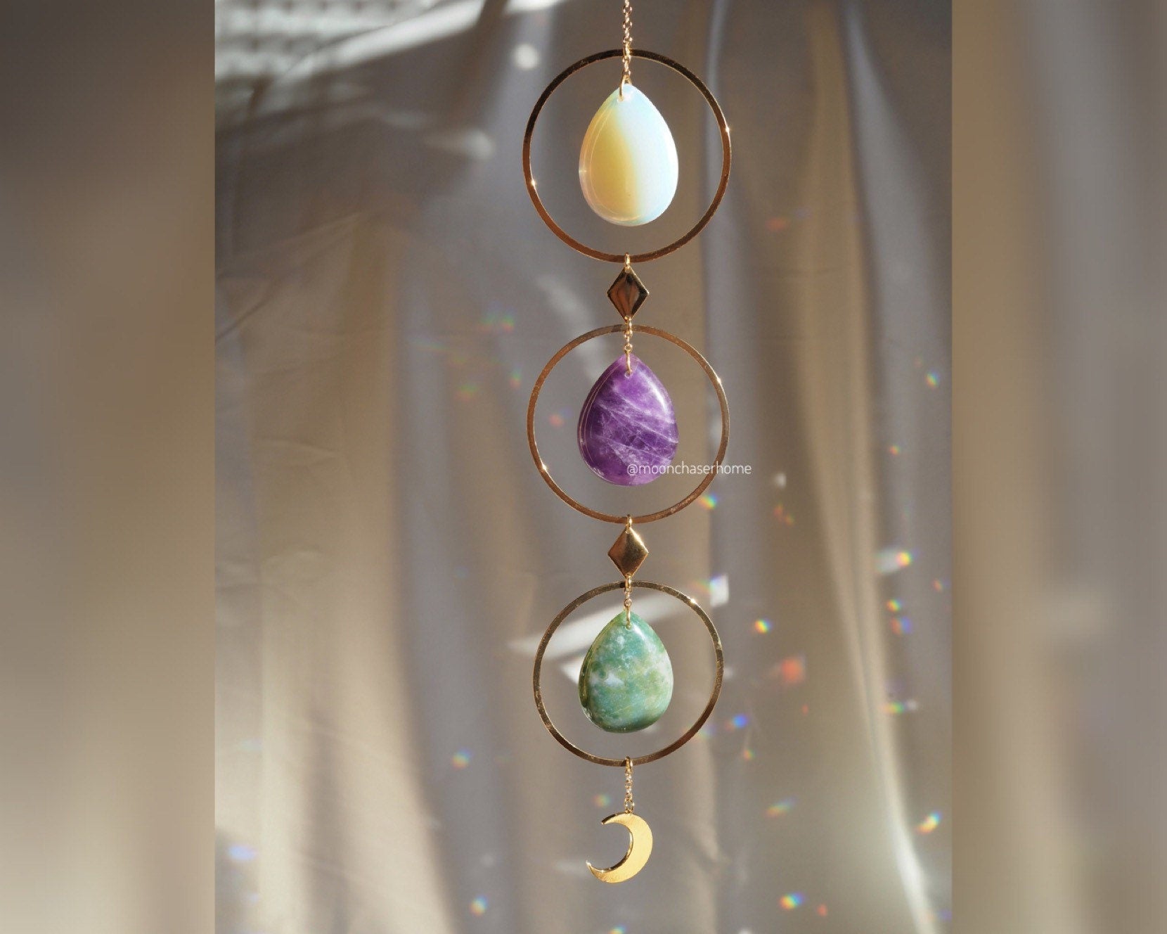 Kamala natural crystal 18K Gold Plated wall hanging, wall decoration- office decoration-Birthday gift-boho home decor-house jewelry-Crystals