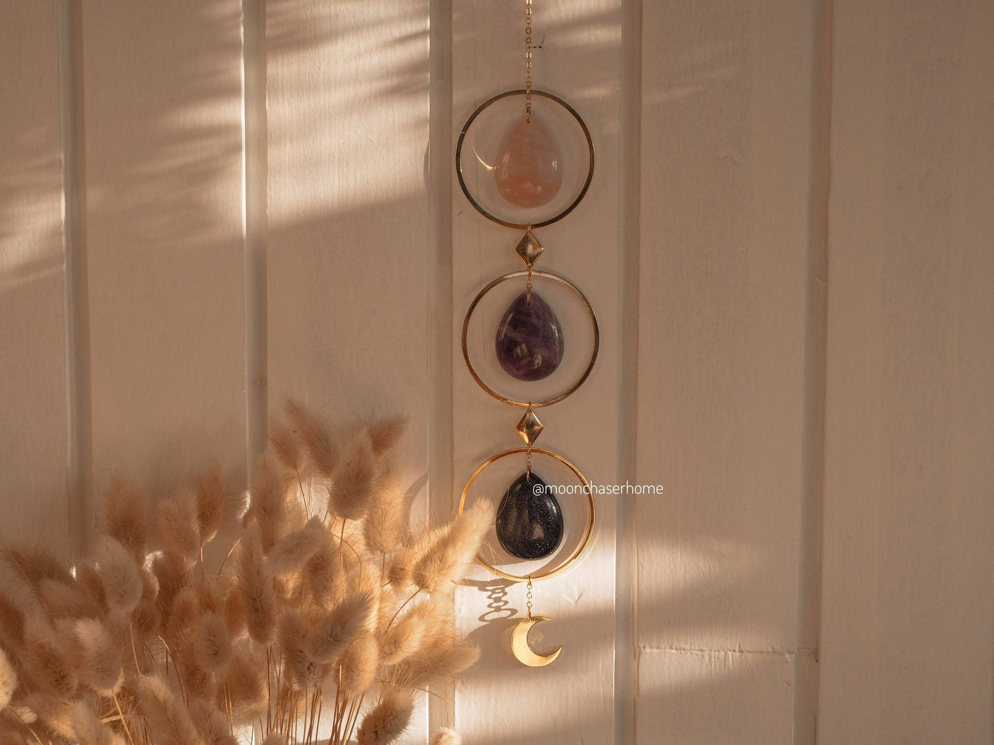 Kamala natural crystal 18K Gold Plated wall hanging, wall decoration- office decoration-Birthday gift-boho home decor-house jewelry-Crystals