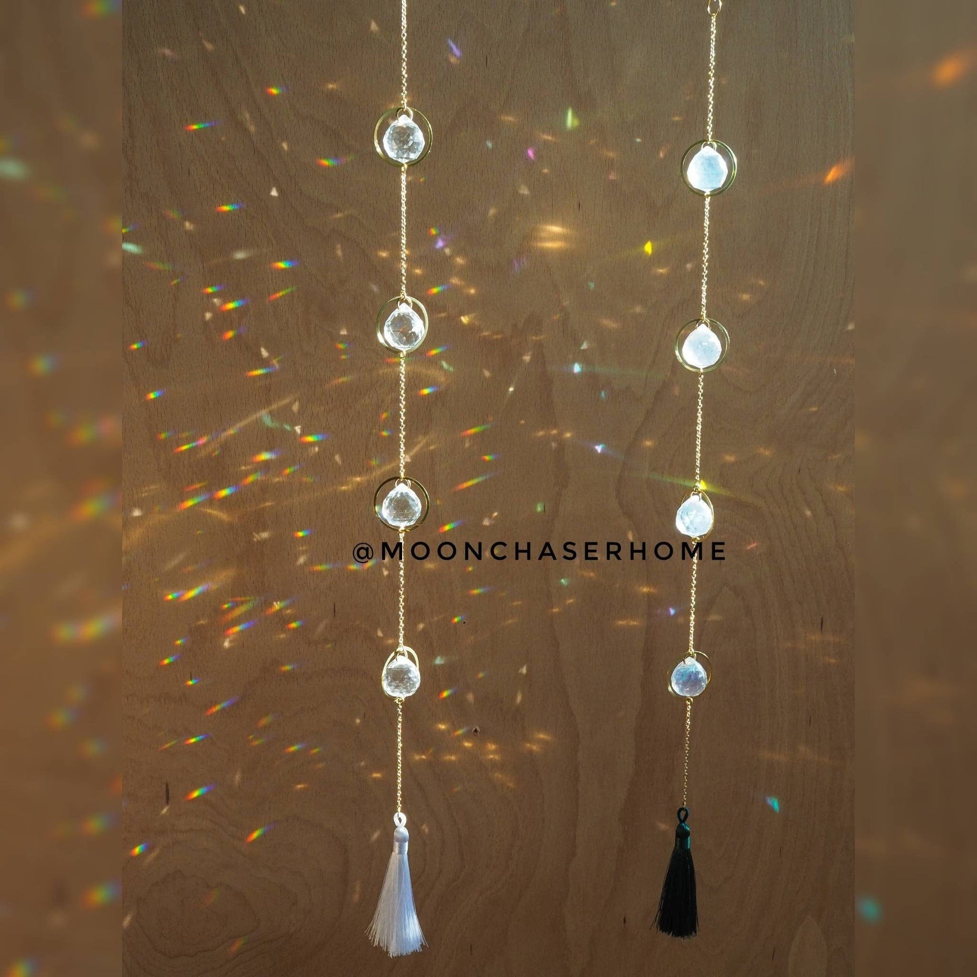 Semira crystal long 24K GOLD PLATED sun catcher, rainbow prism, home decoration, Birthday gift, Housewarming gift