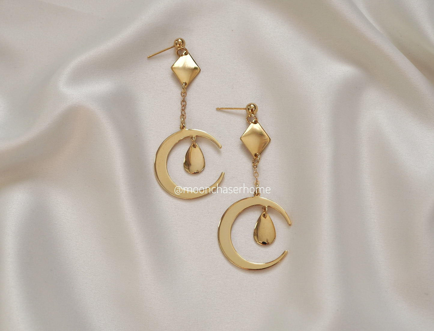 18K Gold Plated moon earring , boho earring, long earrings, boheman jewelry,Birthday gift,gift for woman, celestial earring, moon jewelry