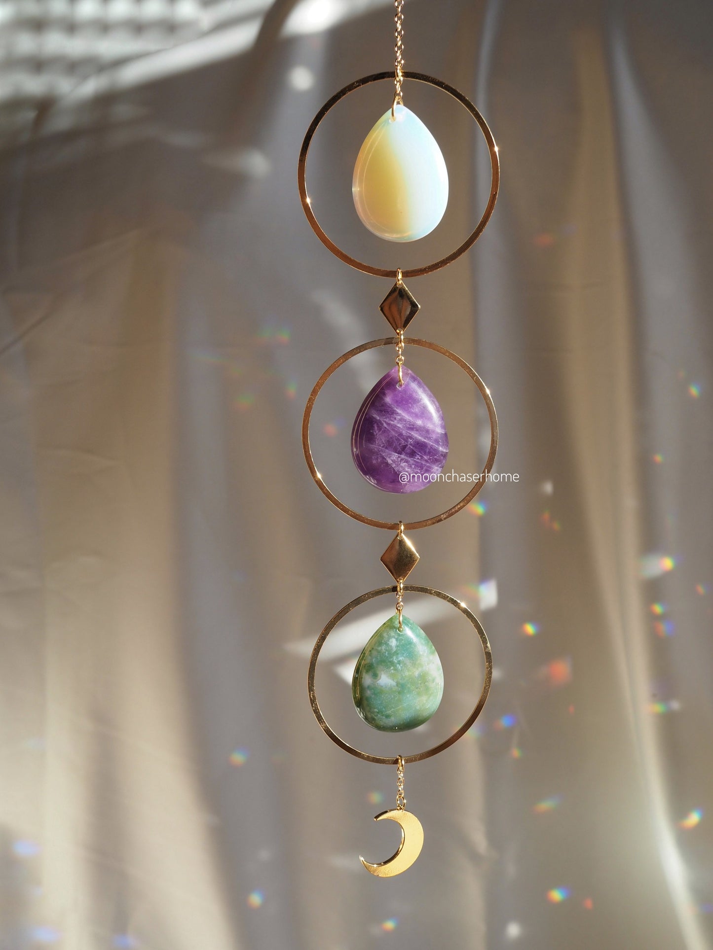 Kamala natural crystal 18K Gold Plated wall hanging, wall decoration- office decoration-Birthday gift-boho home decor-house jewelry-Crystals