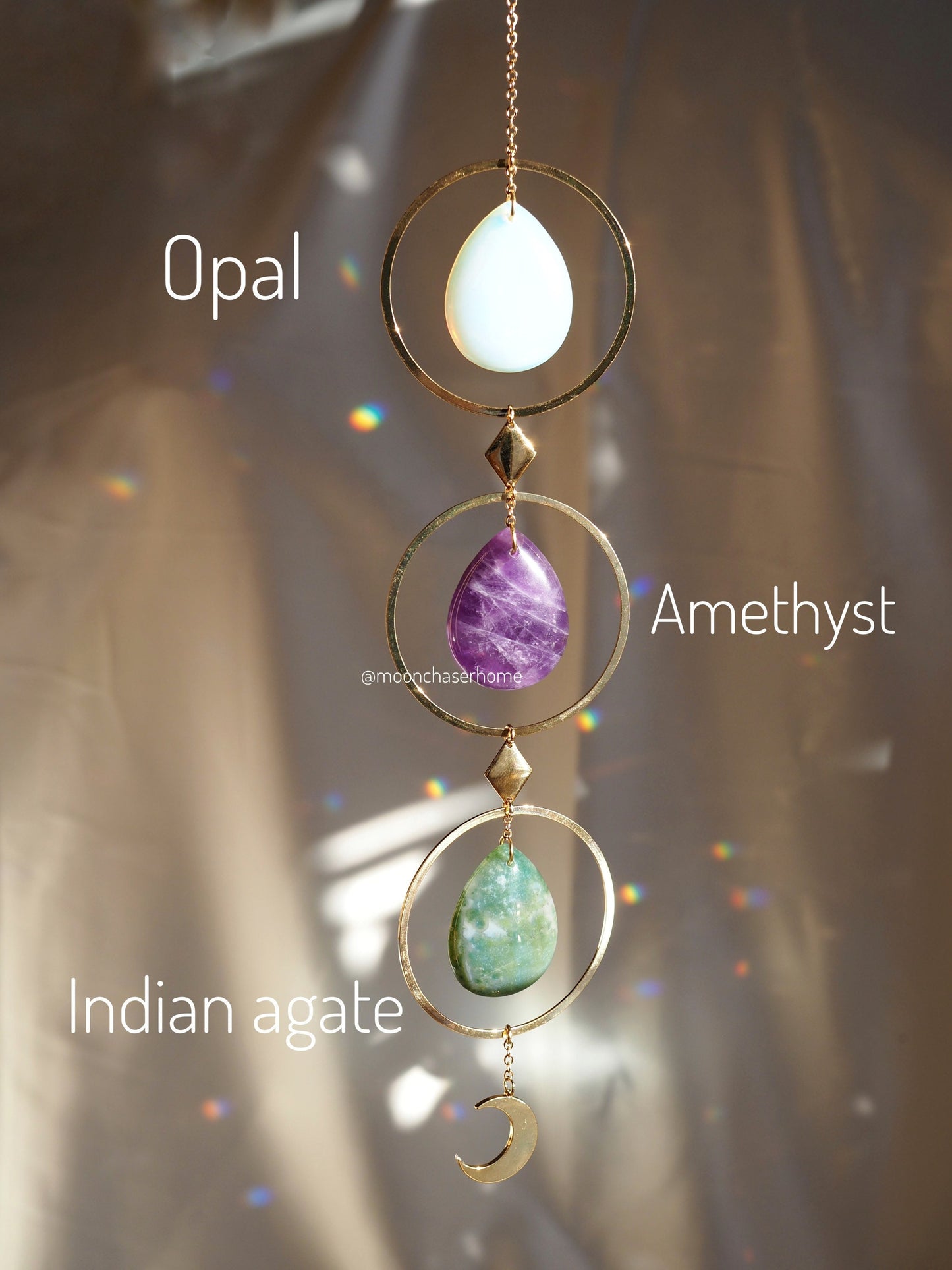 Kamala natural crystal 18K Gold Plated wall hanging, wall decoration- office decoration-Birthday gift-boho home decor-house jewelry-Crystals