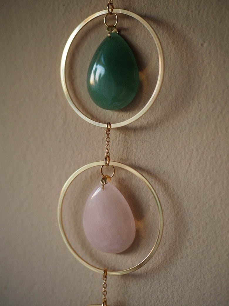 Amayah-natural crystal wall hanging,gemstones, chakra wall decoration ,Birthday gift, boho home decor-house jewelry