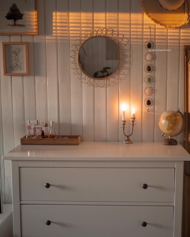 Amayah-natural crystal wall hanging,gemstones, chakra wall decoration ,Birthday gift, boho home decor-house jewelry