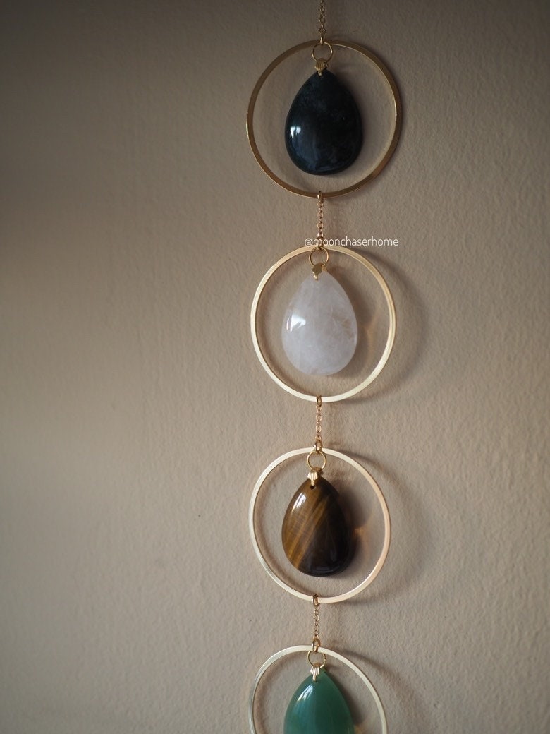 Amayah-natural crystal wall hanging,gemstones, chakra wall decoration ,Birthday gift, boho home decor-house jewelry