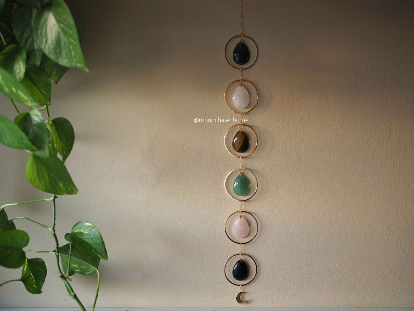 Amayah-natural crystal wall hanging,gemstones, chakra wall decoration ,Birthday gift, boho home decor-house jewelry