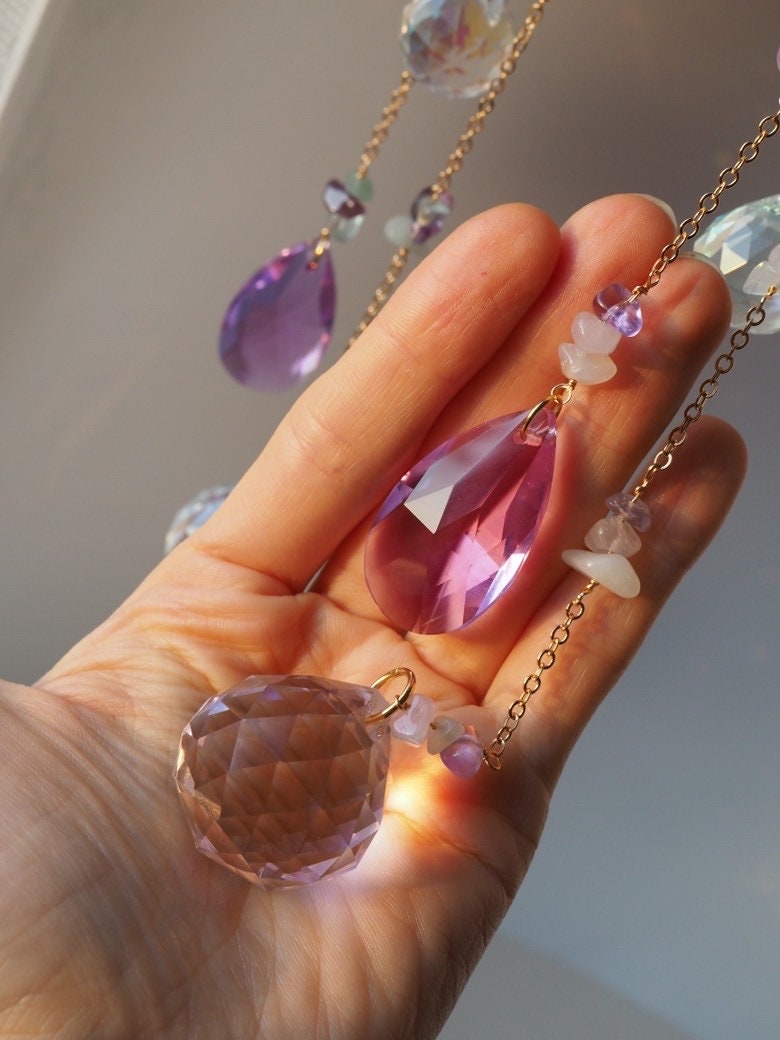 Kids room decor, suncatchers for child, crystal hanging, light maker, unique child gift, natural crystals suncatcher, window decor,baby room
