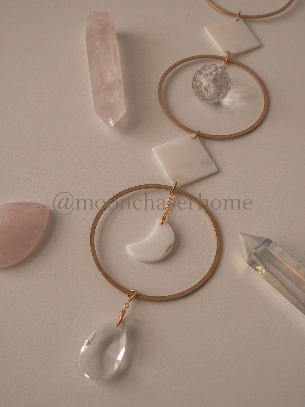 Nala Sun Catcher with shell and brass hoops, Fairy or Sphere Prism, Window Hanging Rainbow Maker