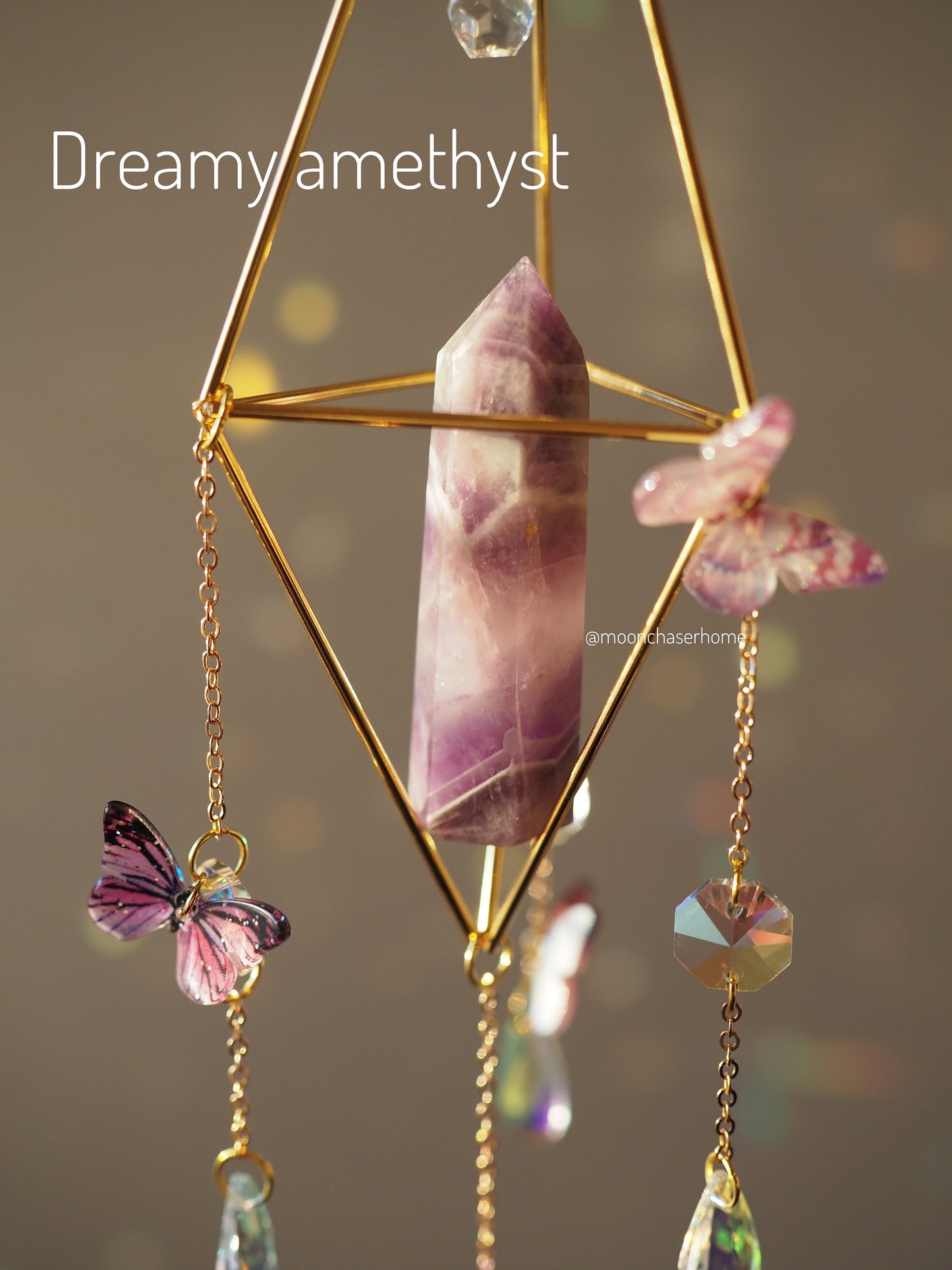 Mila- Butterfly crystal suncatcher, Valentine's day gift for woman, crystal sun catcher, gift for her, suncatcher, gemstones
