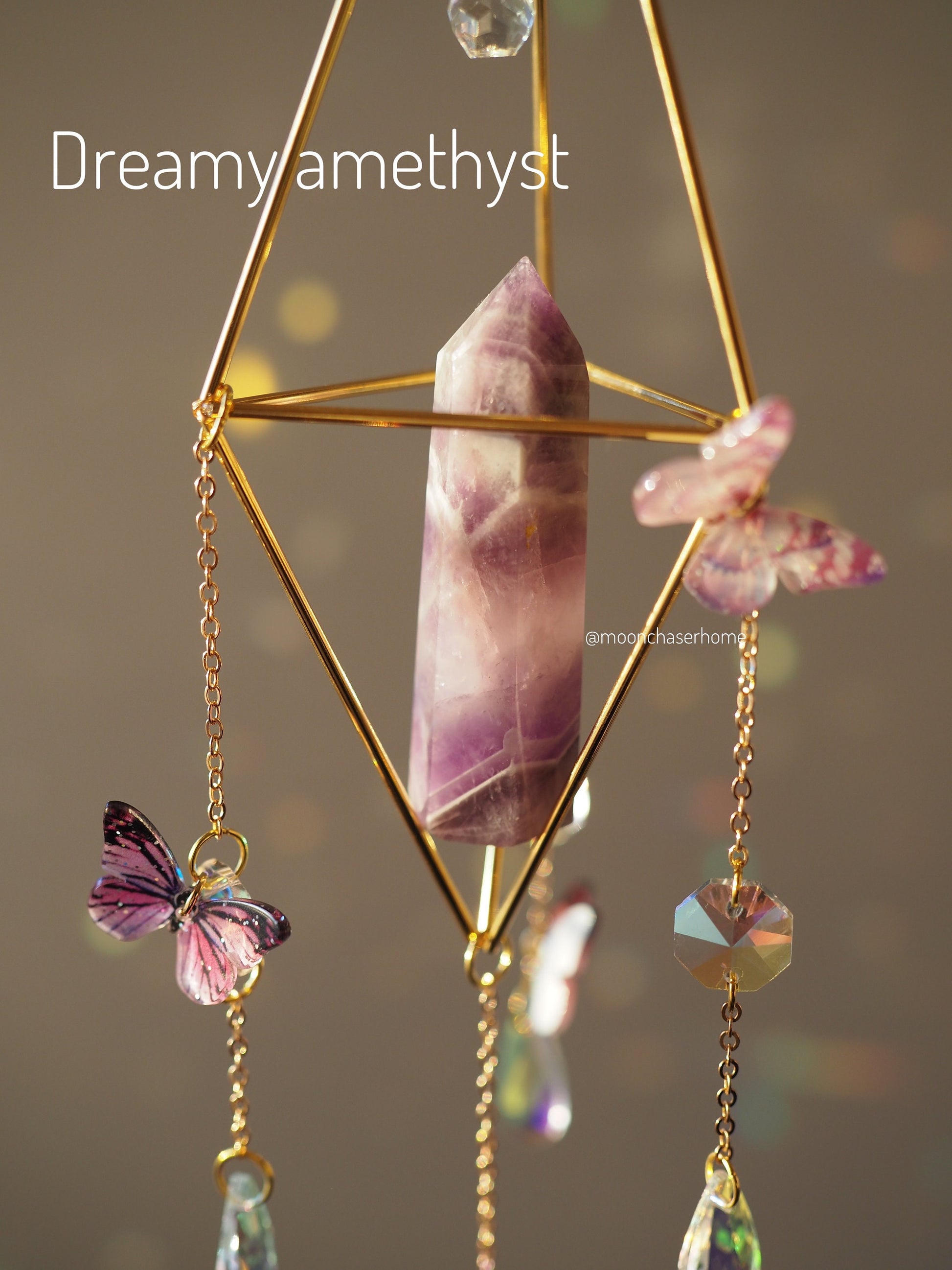 Mila- Butterfly crystal suncatcher, Valentine's day gift for woman, crystal sun catcher, gift for her, suncatcher, gemstones