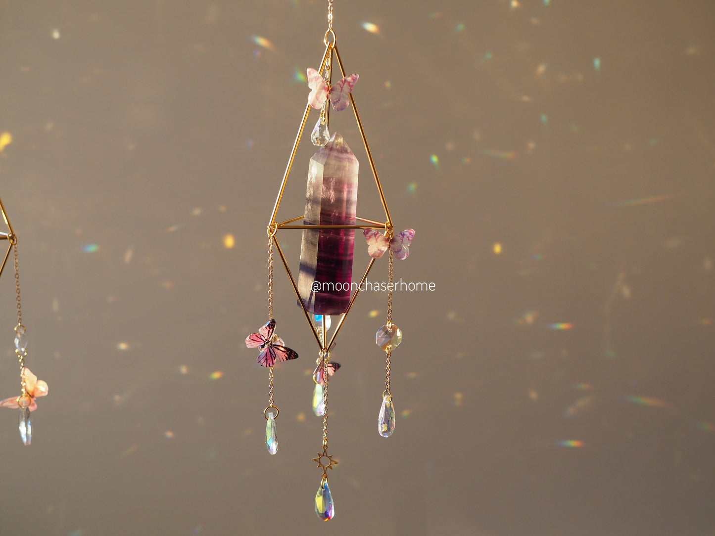 Mila- Butterfly crystal suncatcher, Valentine's day gift for woman, crystal sun catcher, gift for her, suncatcher, gemstones
