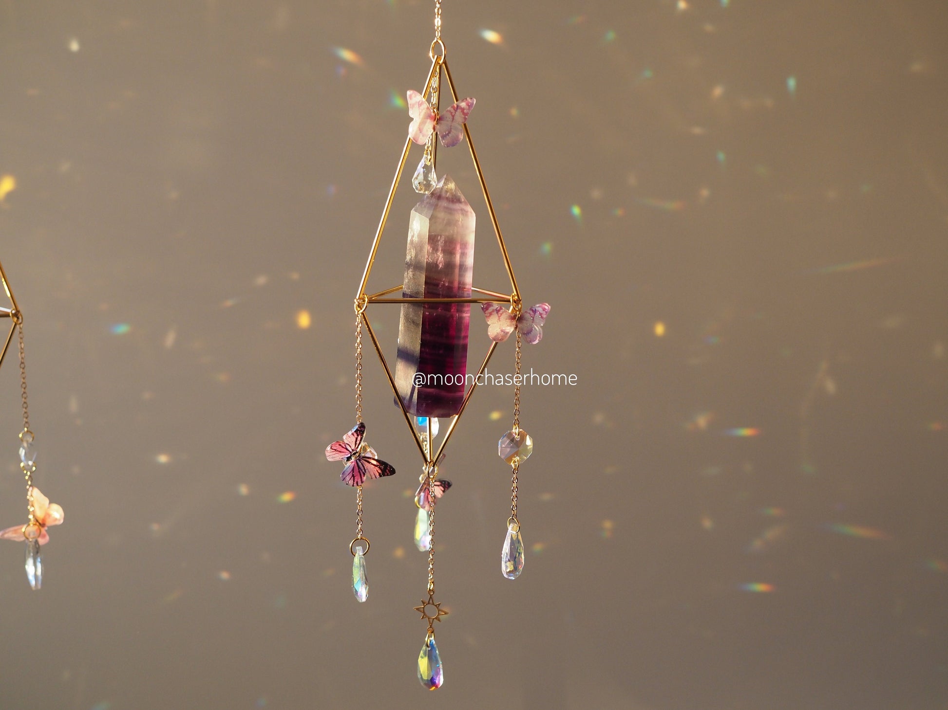 Mila- Butterfly crystal suncatcher, Valentine's day gift for woman, crystal sun catcher, gift for her, suncatcher, gemstones