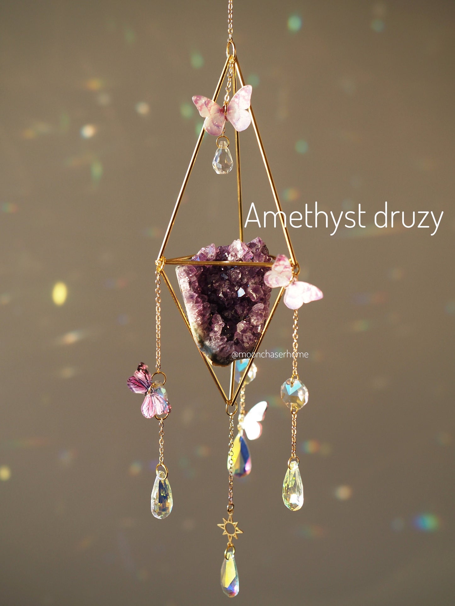 Mila- Butterfly crystal suncatcher, Valentine's day gift for woman, crystal sun catcher, gift for her, suncatcher, gemstones