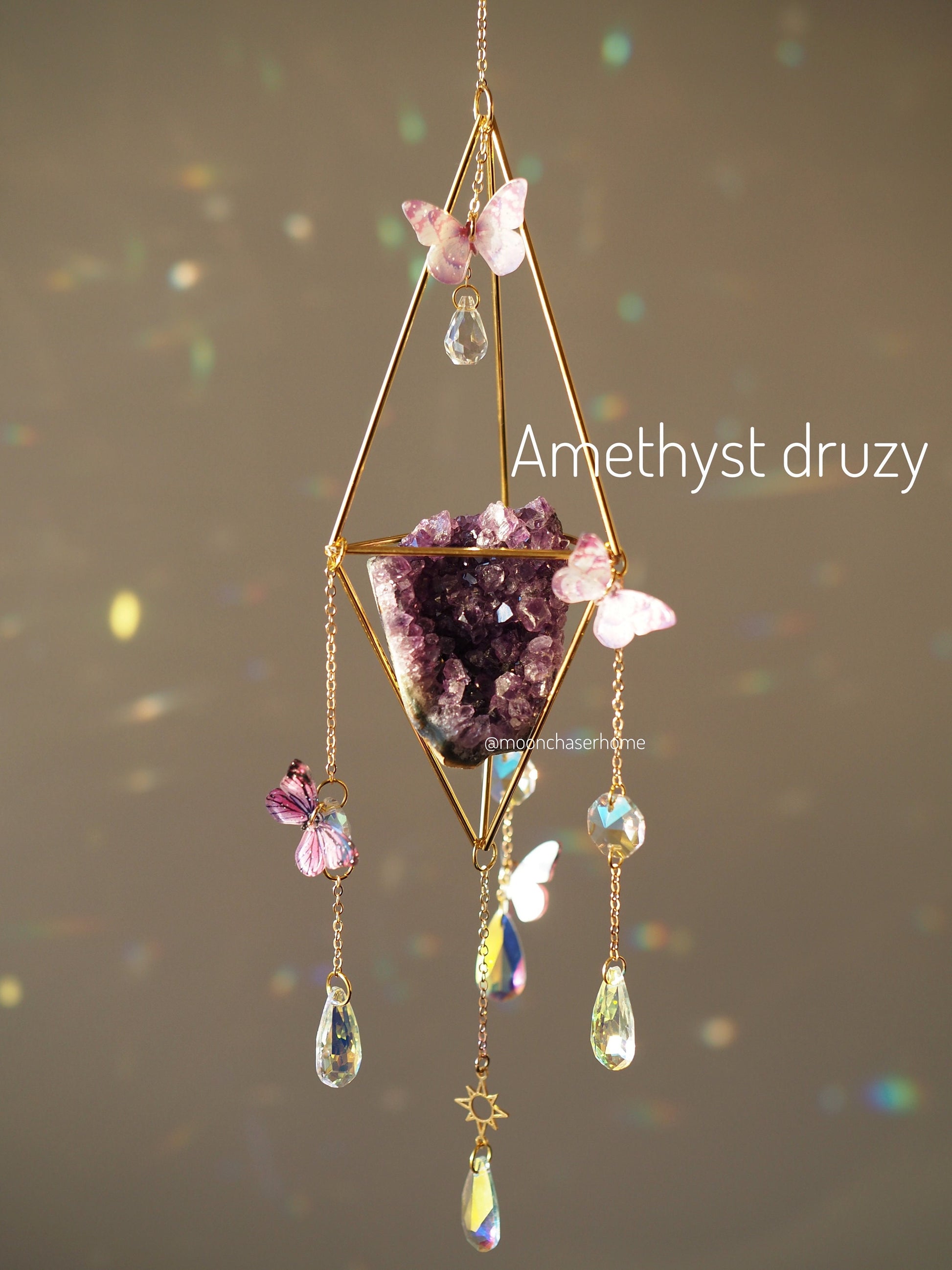 Mila- Butterfly crystal suncatcher, Valentine's day gift for woman, crystal sun catcher, gift for her, suncatcher, gemstones