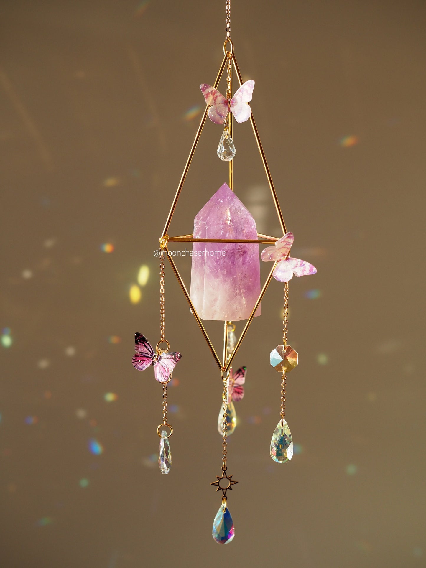 Mila- Butterfly crystal suncatcher, Valentine's day gift for woman, crystal sun catcher, gift for her, suncatcher, gemstones