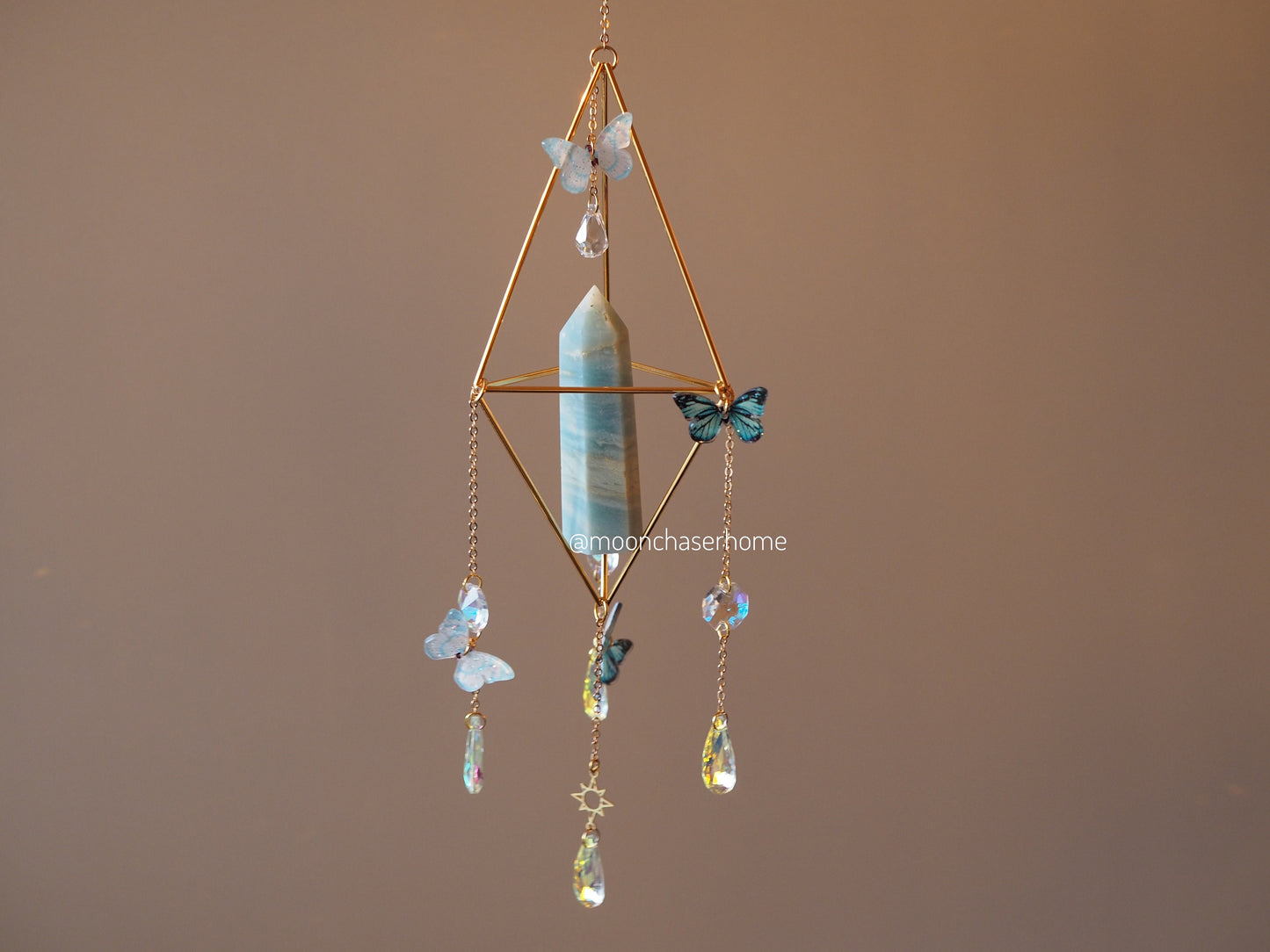 Mila- Butterfly crystal suncatcher, Valentine's day gift for woman, crystal sun catcher, gift for her, suncatcher, gemstones