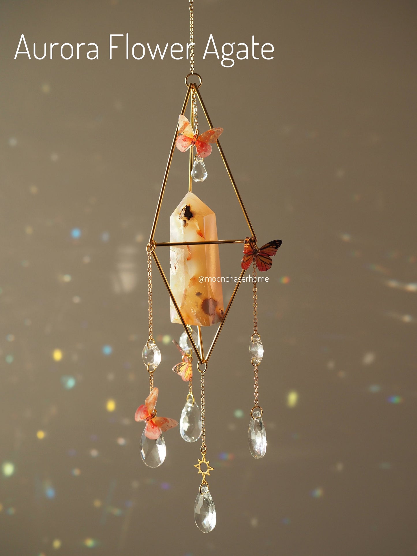 Mila- Butterfly crystal suncatcher, Valentine's day gift for woman, crystal sun catcher, gift for her, suncatcher, gemstones