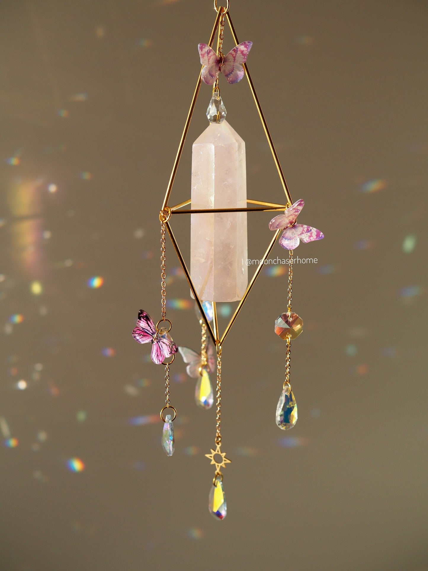 Mila- Butterfly crystal suncatcher, Valentine's day gift for woman, crystal sun catcher, gift for her, suncatcher, gemstones