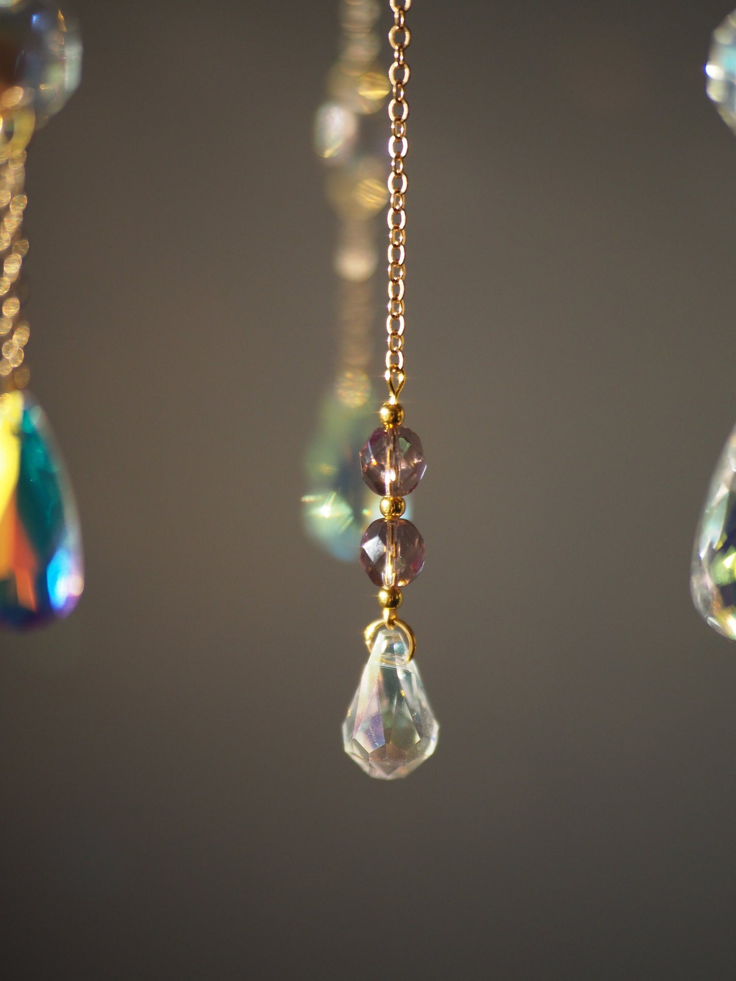 Araaya moon suncatcher with big glass prism, crystal sun catcher, rainbow prism, gift idea for woman, birthday gift