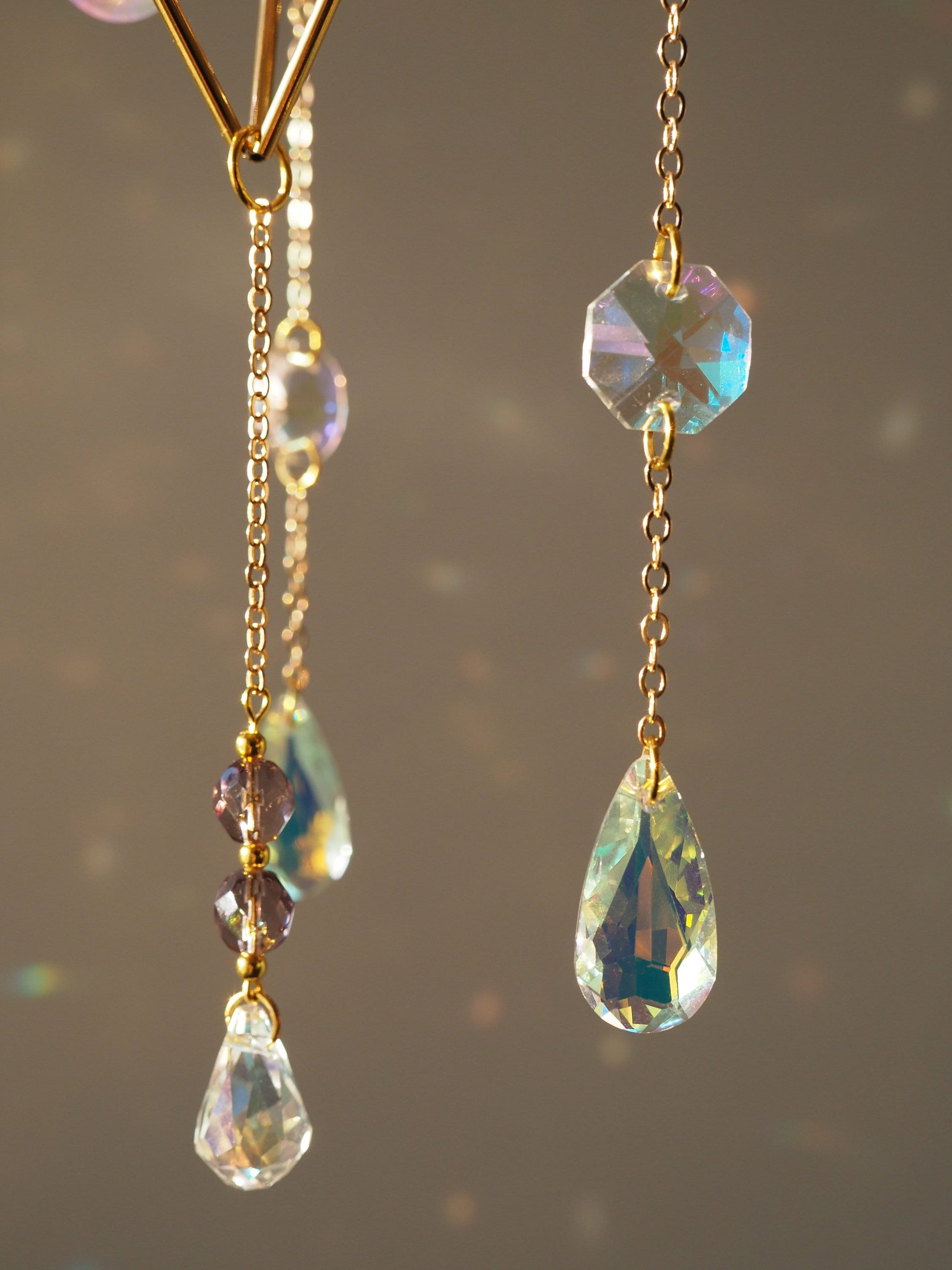 Araaya moon suncatcher with big glass prism, crystal sun catcher, rainbow prism, gift idea for woman, birthday gift