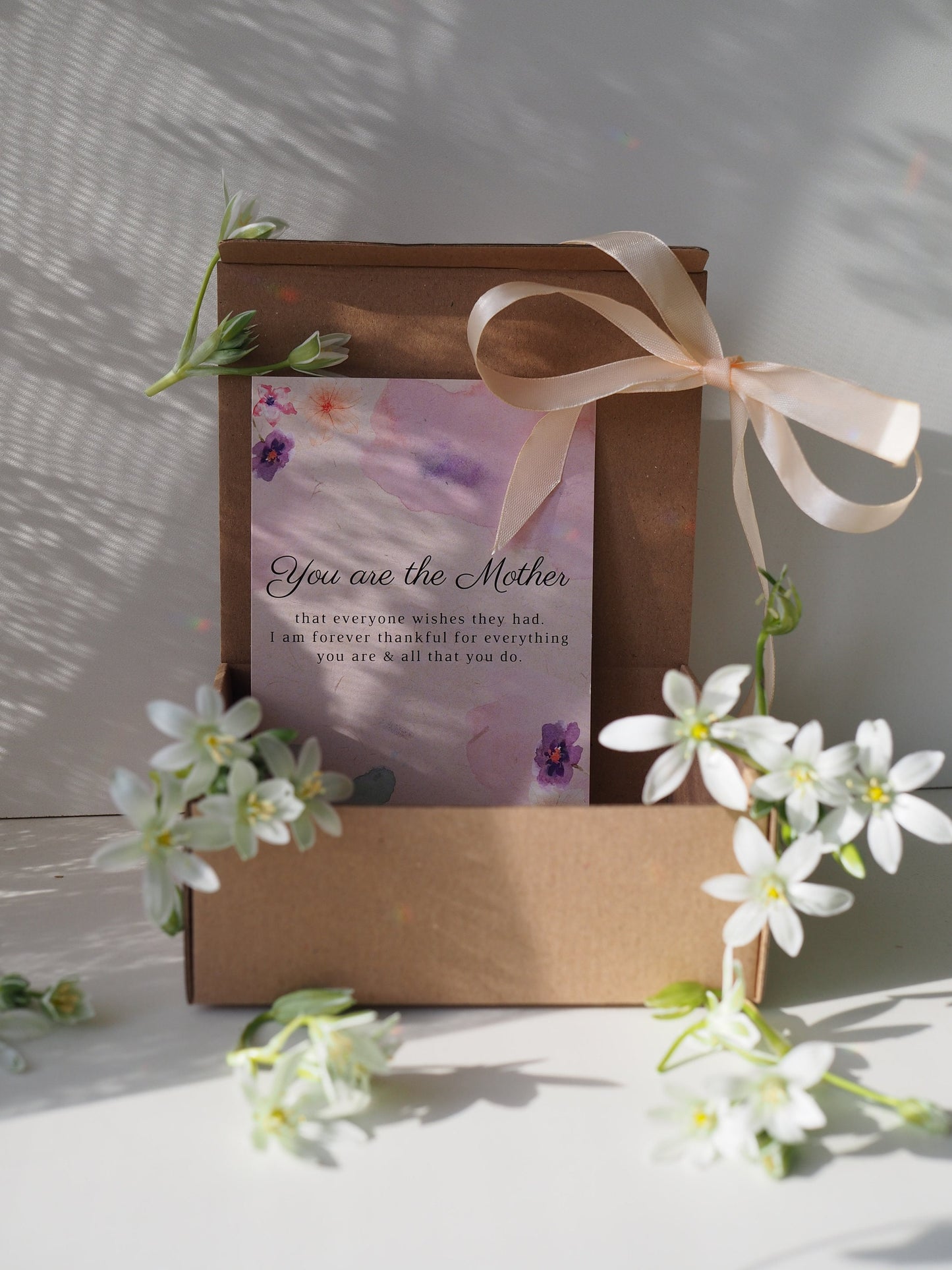 Mother's day personalized gift 18k gold plated suncather and gift card for Mom uique gift for Mothers