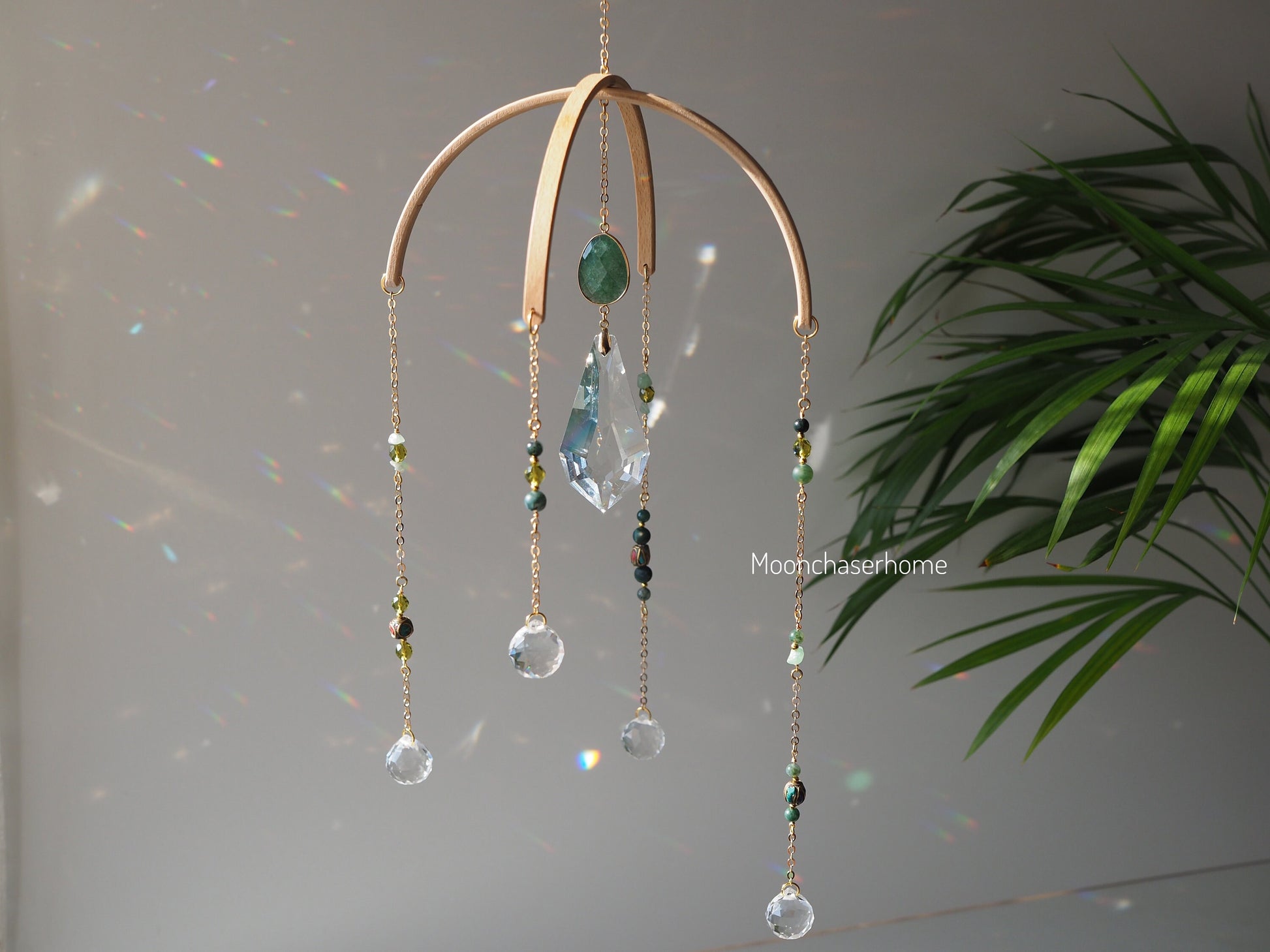 Suncatcher crystal mobile -Nadia - green aventurine hanging decor