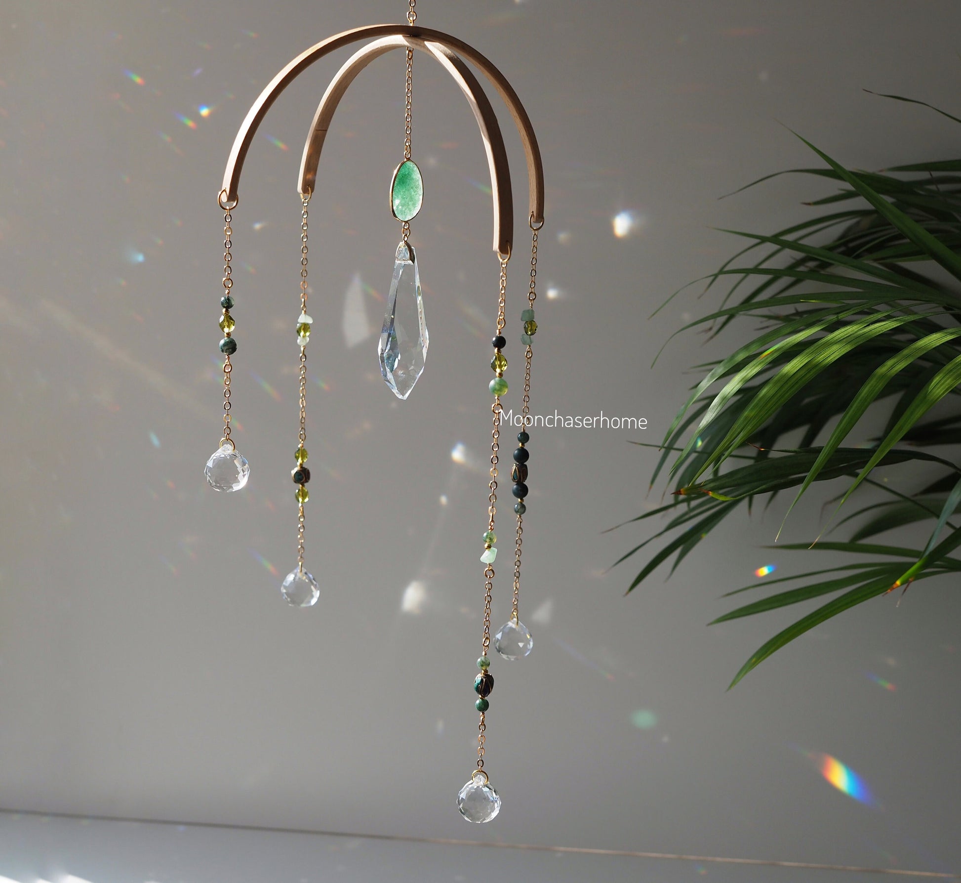 Suncatcher crystal mobile -Nadia - green aventurine hanging decor