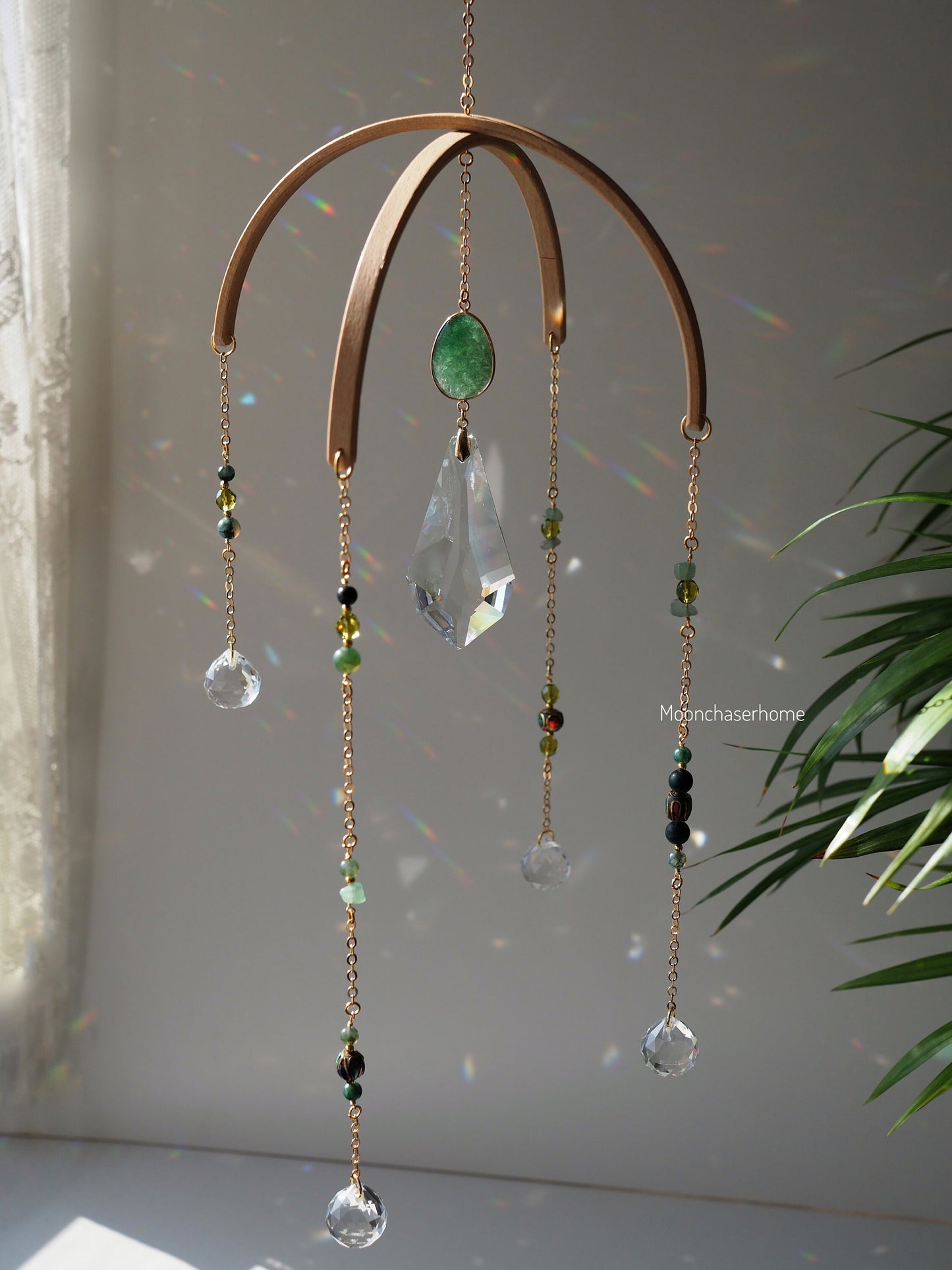 Suncatcher crystal mobile -Nadia - green aventurine hanging decor
