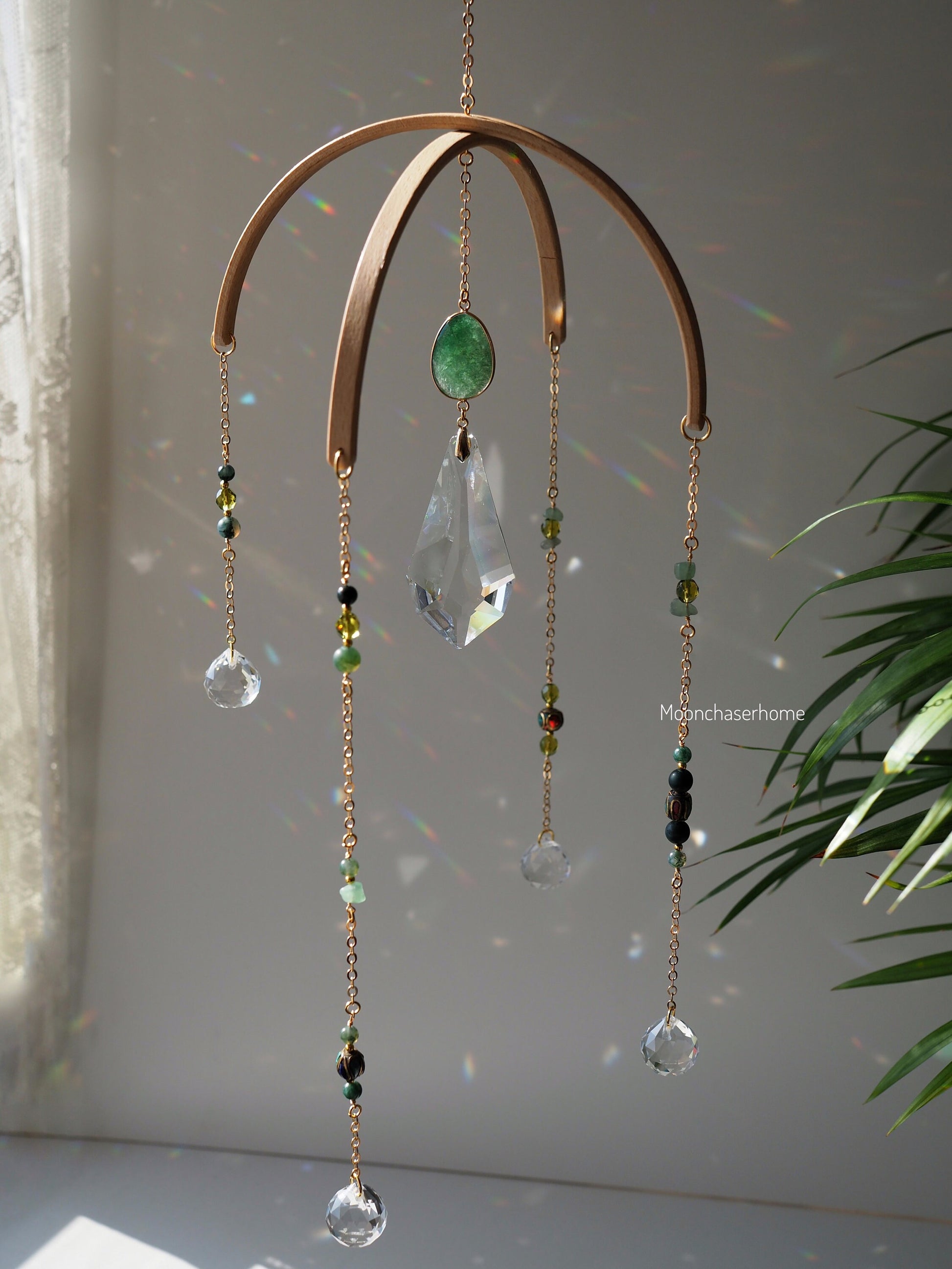 Suncatcher crystal mobile -Nadia - green aventurine hanging decor