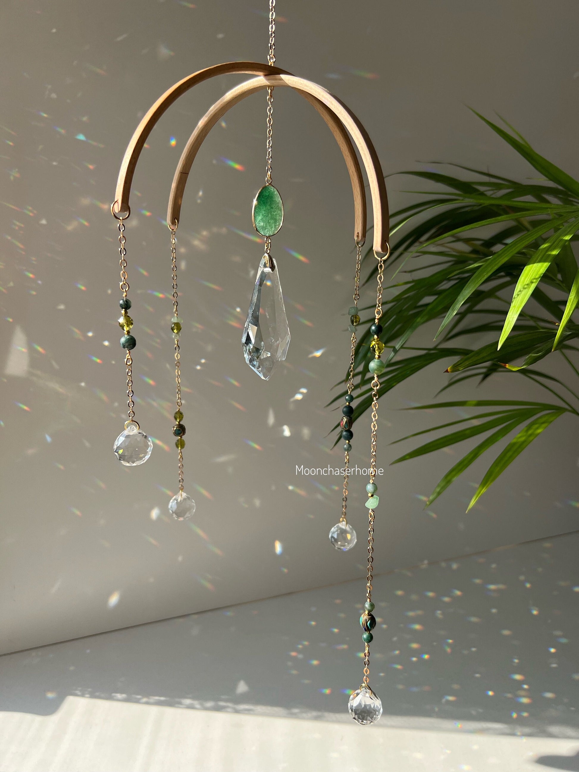 Suncatcher crystal mobile -Nadia - green aventurine hanging decor
