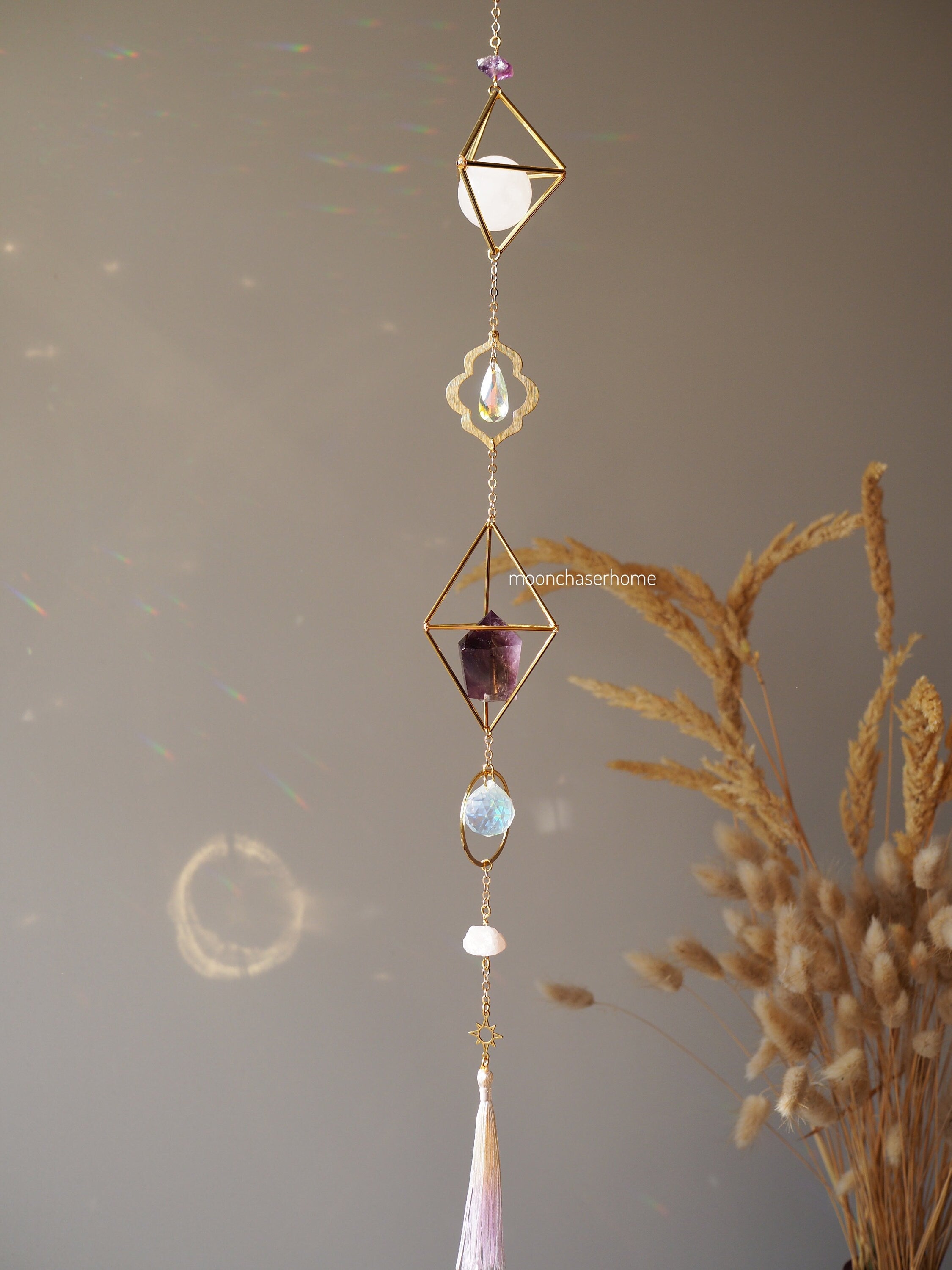 Suncatcher crystal mobile -Nadia - green aventurine hanging decor