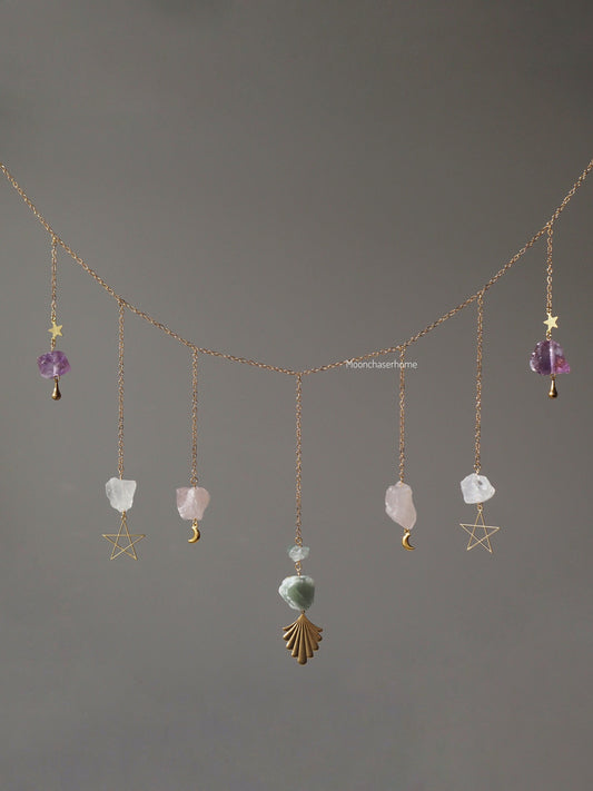 Avani- crystal garland, wall hanging crystal home decor healing crystals decor