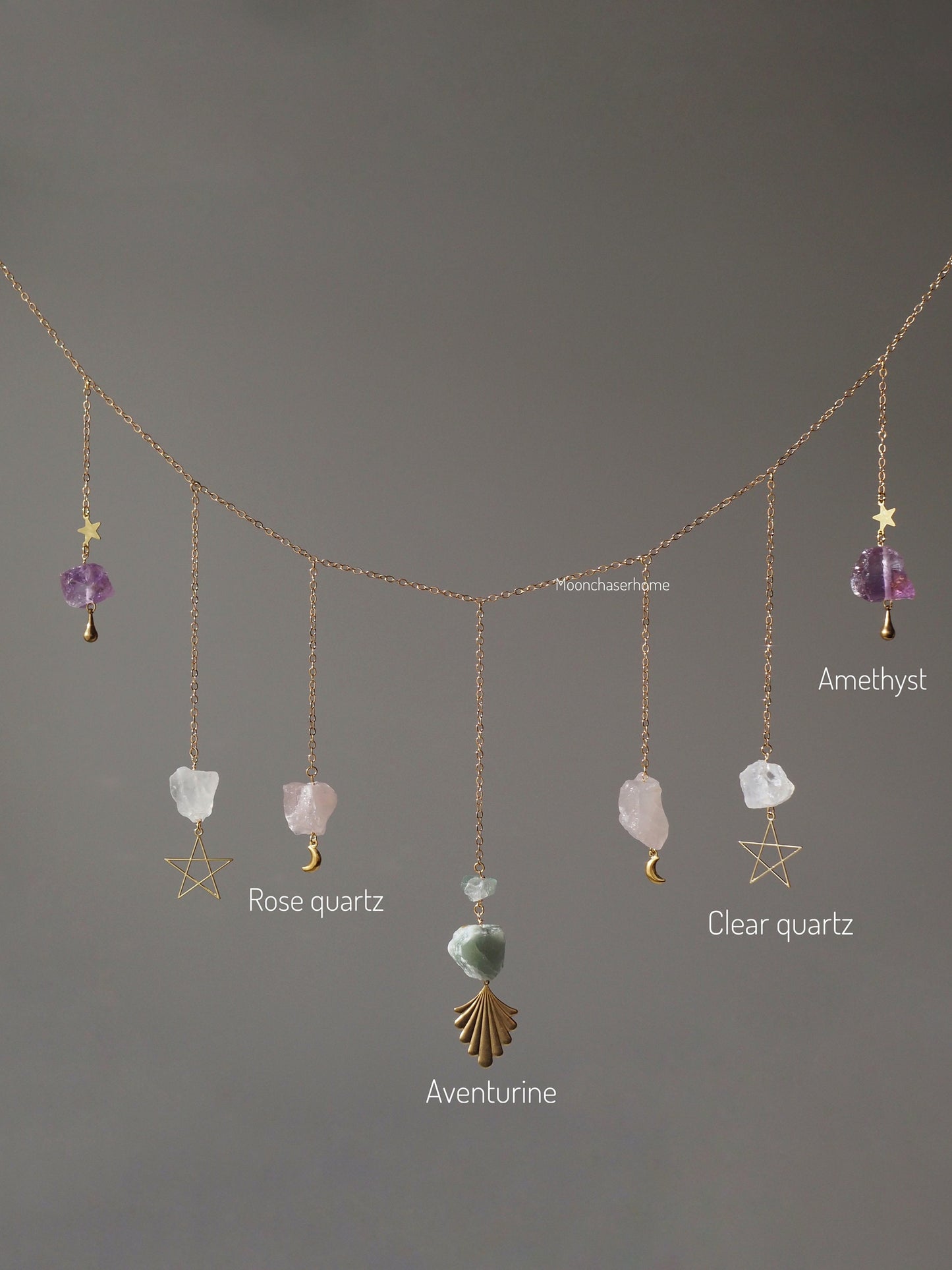 Avani- crystal garland, wall hanging crystal home decor healing crystals decor